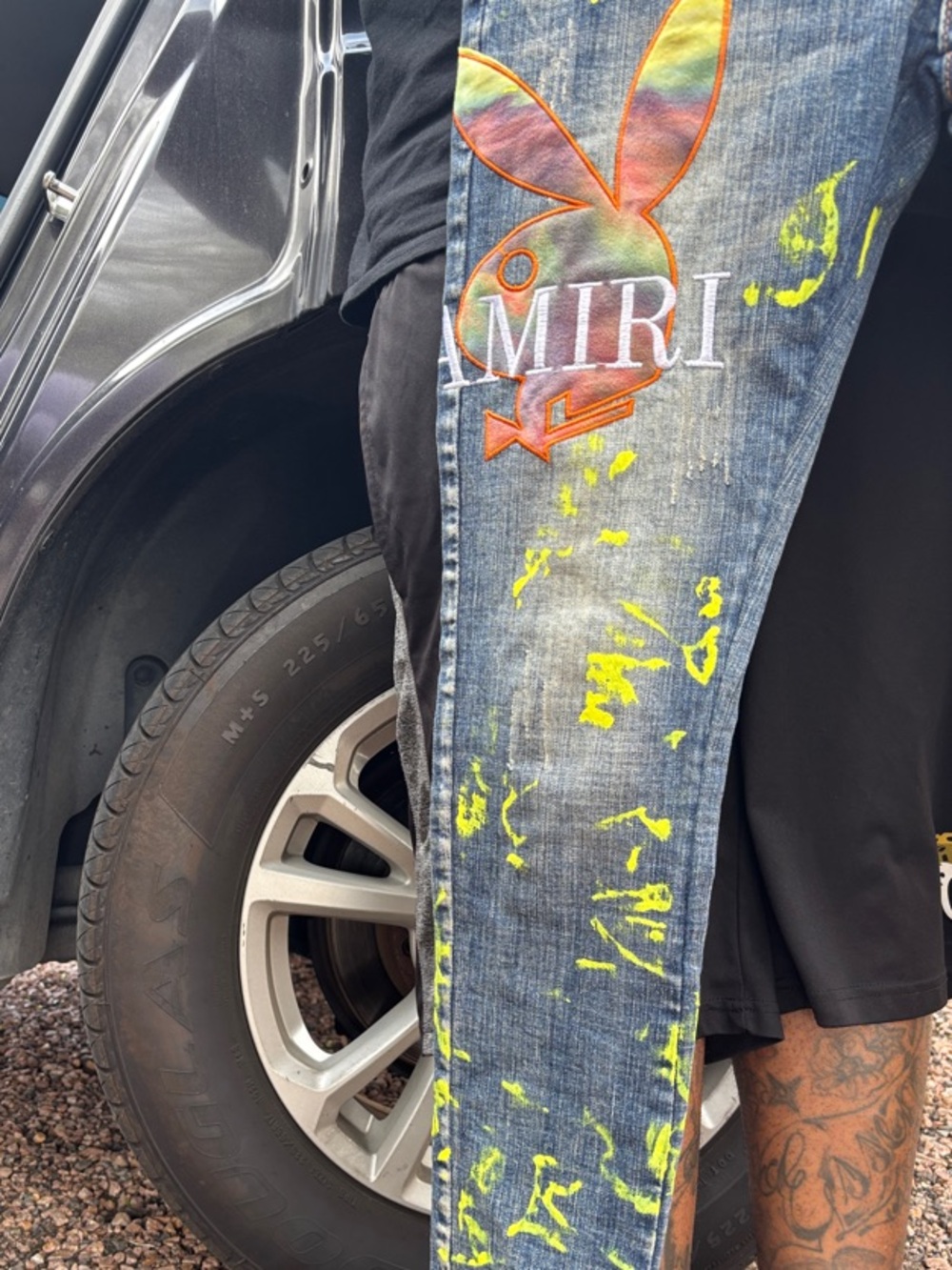AMIRIxPlayboy 2021 pre-fall collection luxury street wear denim slim jeans - Picture 7 of 8